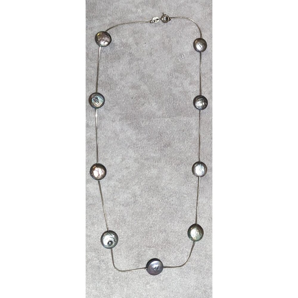 Sterling Silver Shell Beaded Necklaec - image 6